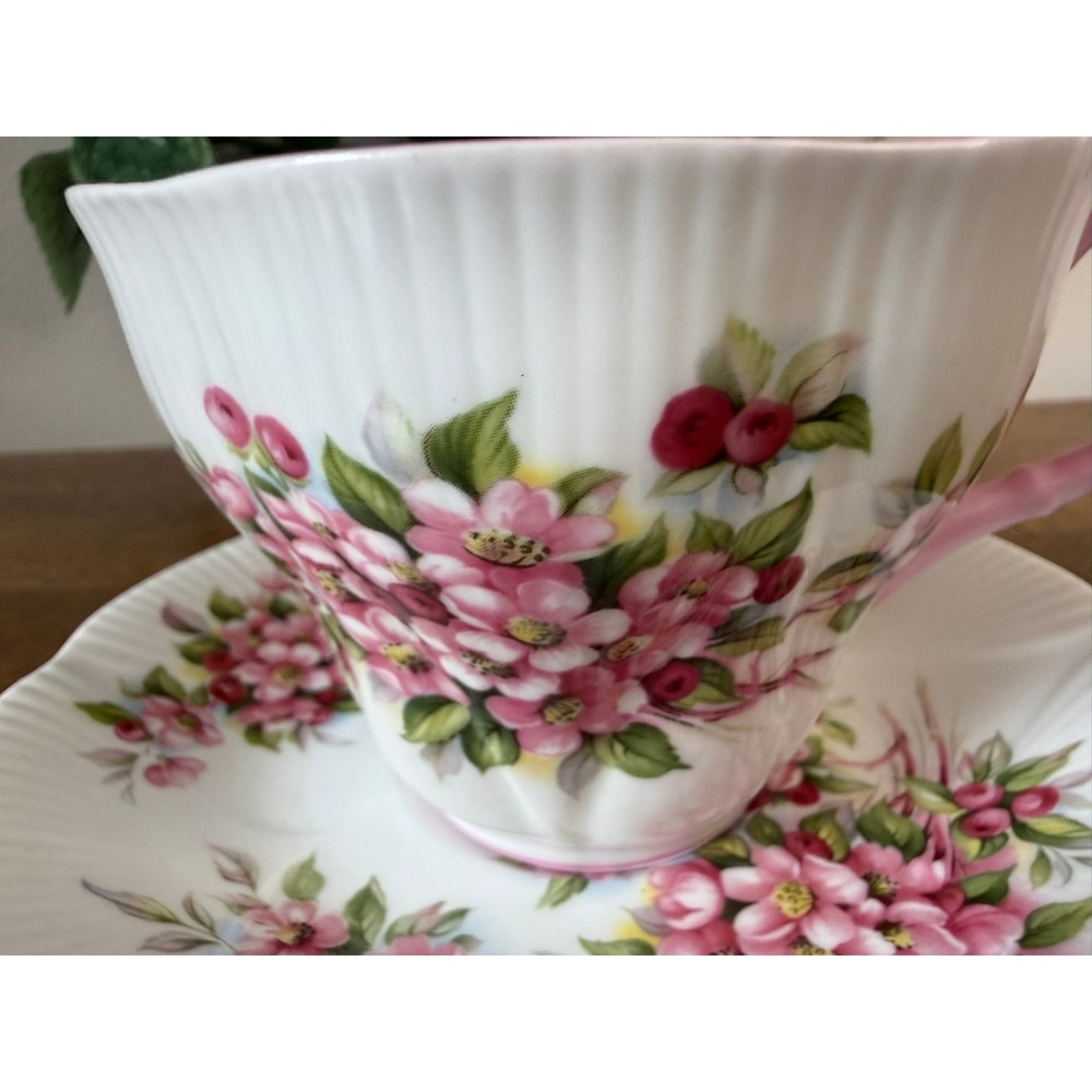 Royal Albert Apple Blossom Teacup & Saucer Blossom Time Bone China England - Picture 5 of 11